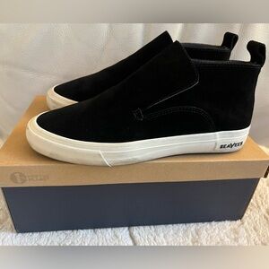 SeaVees "Huntington Middie" Sneaker Black Suede Leather Slip-On Size 8